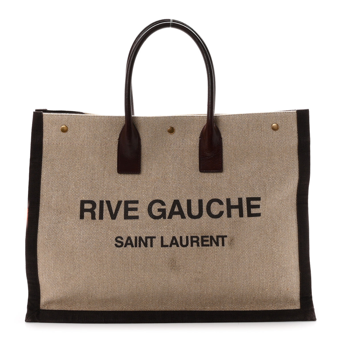 Saint Laurent Linen Calfskin Rive Gauche Tote Natural 1 of 10