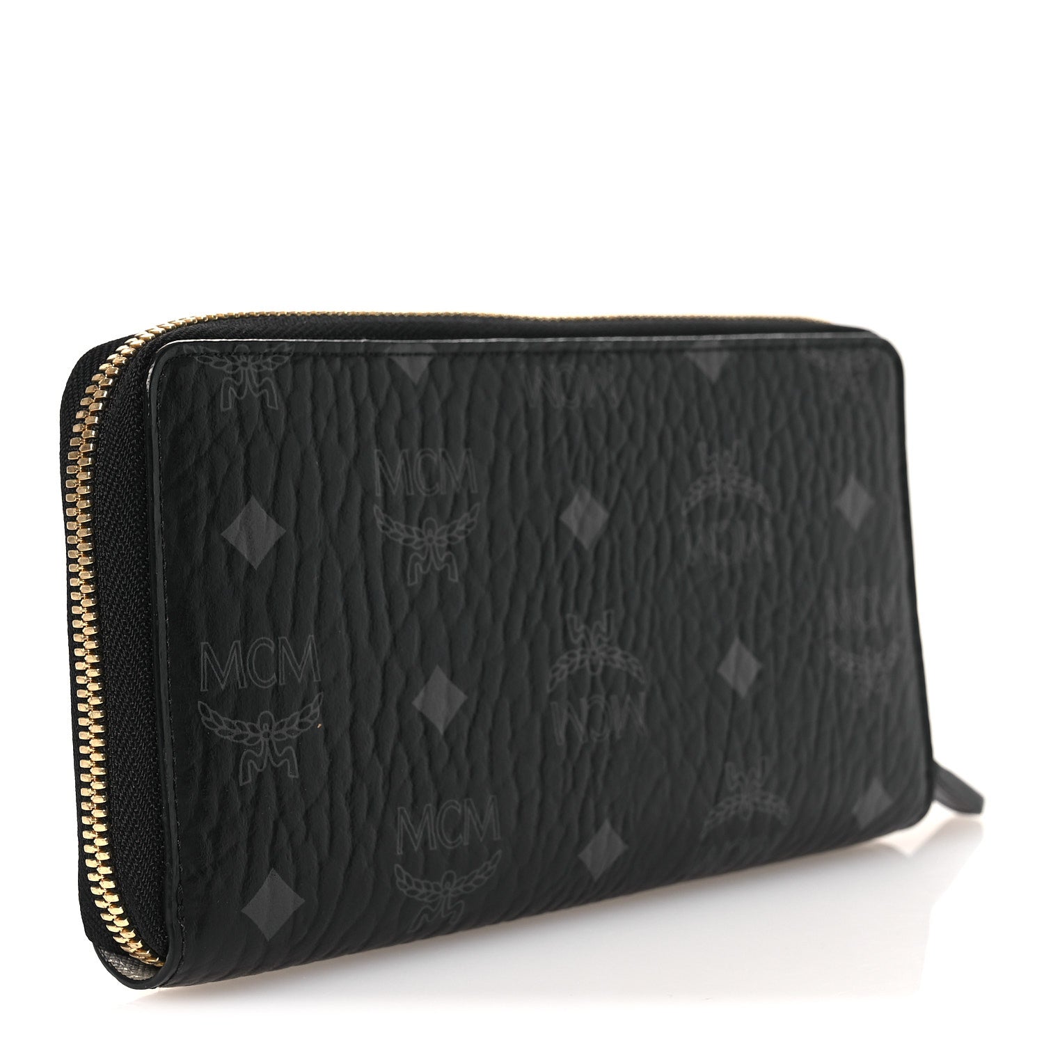 MCM Visetos Large Zip Around Wallet Black 3 of 13