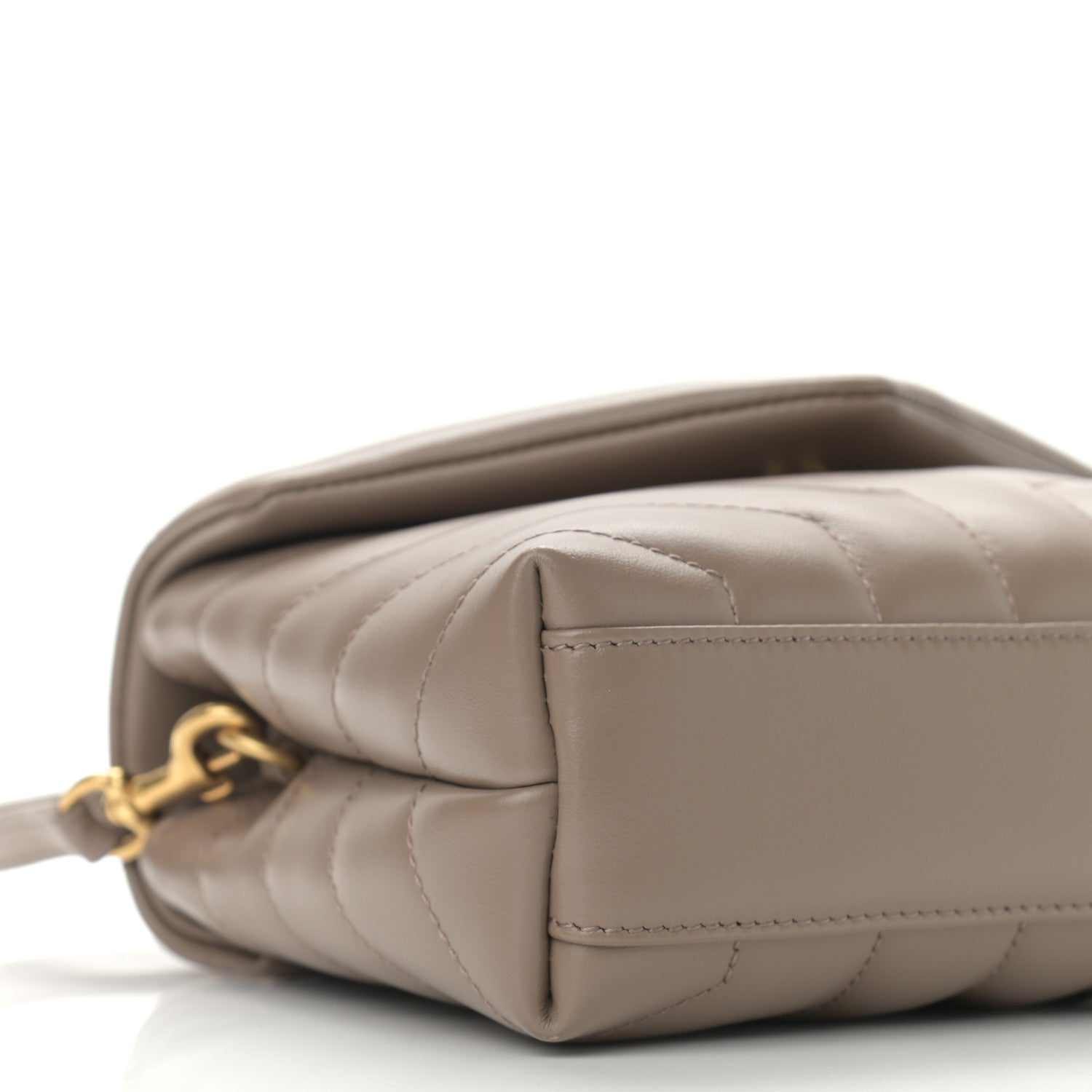 Saint Laurent Calfskin Y Quilted Monogram Toy Loulou Crossbody Bag Taupe 9 of 11