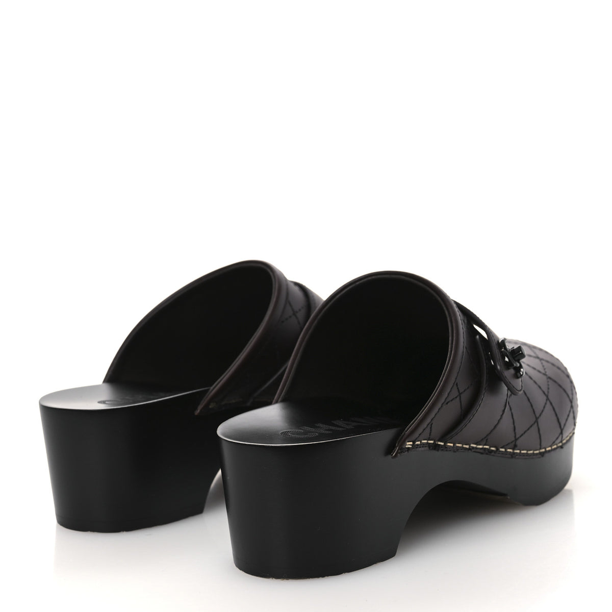 Chanel Calfskin CC Turn Lock Clogs 36 Dark Brown 5 of 12