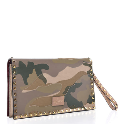 Valentino Garavani Nappa Canvas Camouflage Rockstud Wristlet Clutch Multicolor 3 of 6