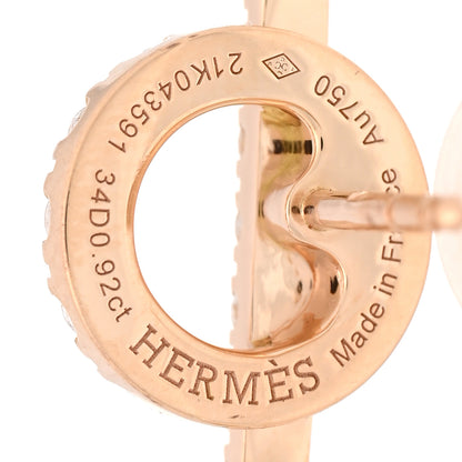 Hermes 18K Rose Gold Diamond Finesse Earrings 4 of 4