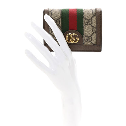 Gucci GG Supreme Monogram Web Ophidia Card Case Beige New Acero 4 of 16