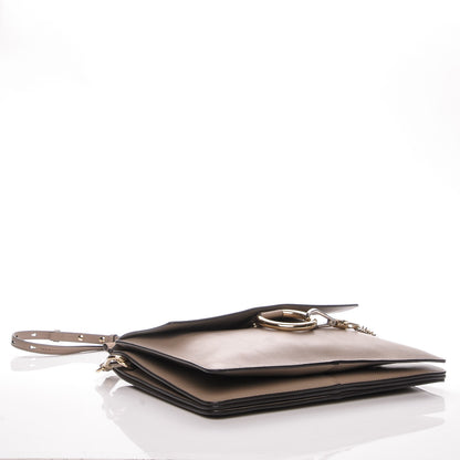 Chloe Calfskin Suede Medium Faye Shoulder Bag Motty Grey 4 of 7