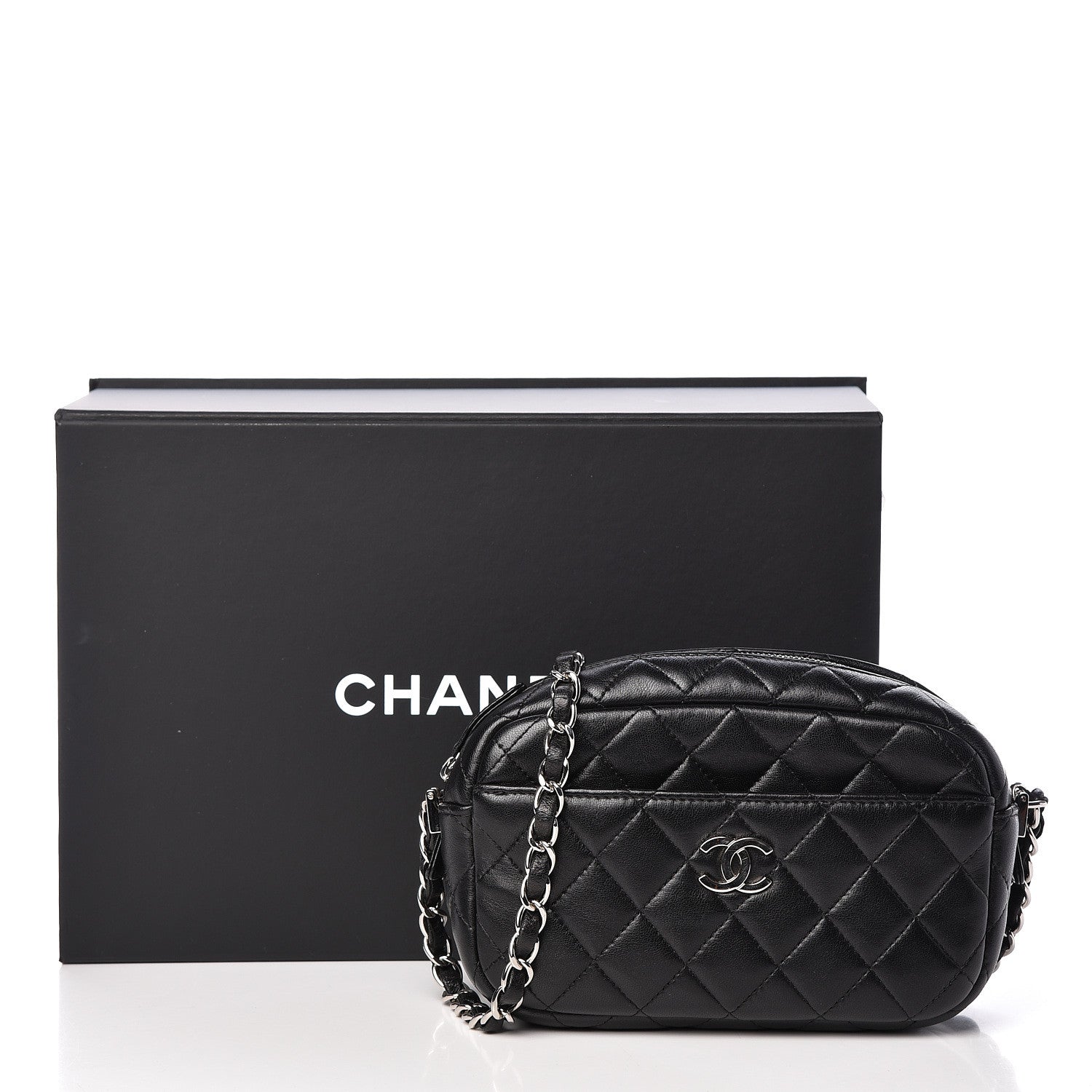Chanel Lambskin Quilted Small Timeless Camera Case Black 13 of 13