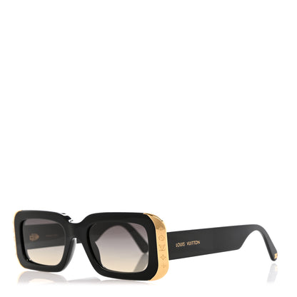 Louis Vuitton Acetate LV Moon Rectangle Sunglasses Z1653W Black 1 of 9