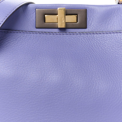 Fendi Vitello Seta Medium Peekaboo Iconic Satchel Viola Cassis 10 of 12