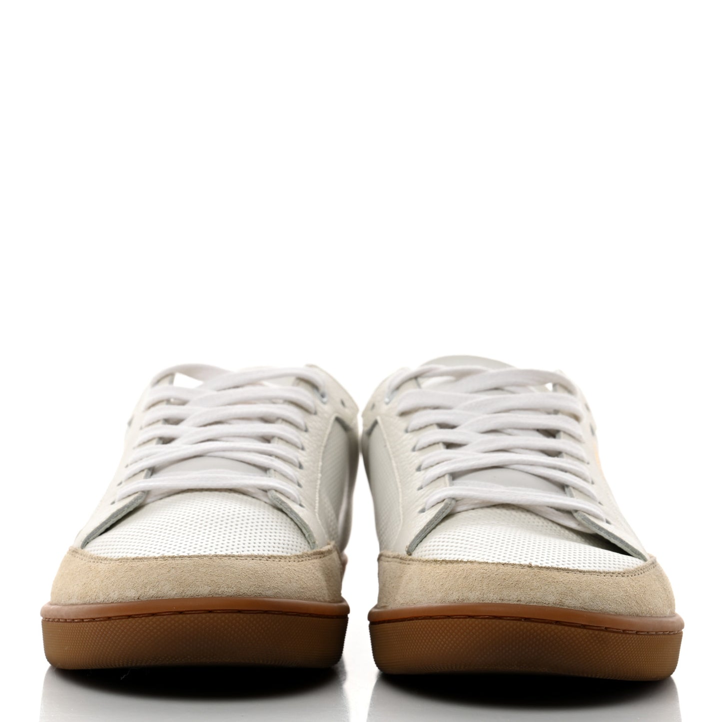 Calfskin Perforated Suede SL10 Court Classic Low Top Sneakers 41 White