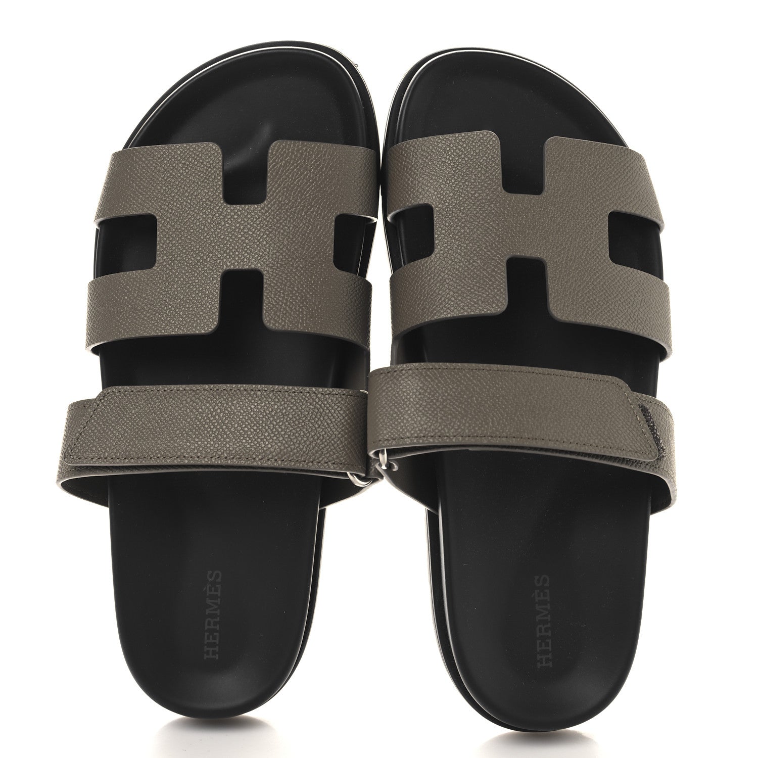 Hermes Epsom Womens Chypre Sandals 39 Etoupe 2 of 9