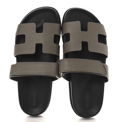 Hermes Epsom Womens Chypre Sandals 39 Etoupe 2 of 9