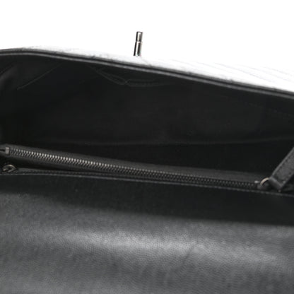 Chanel Caviar Chevron Quilted Medium Coco Handle Flap So Black 5 of 10