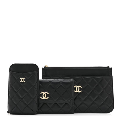 Chanel Lambskin Quilted Clutch With Chain Black 3 of 11