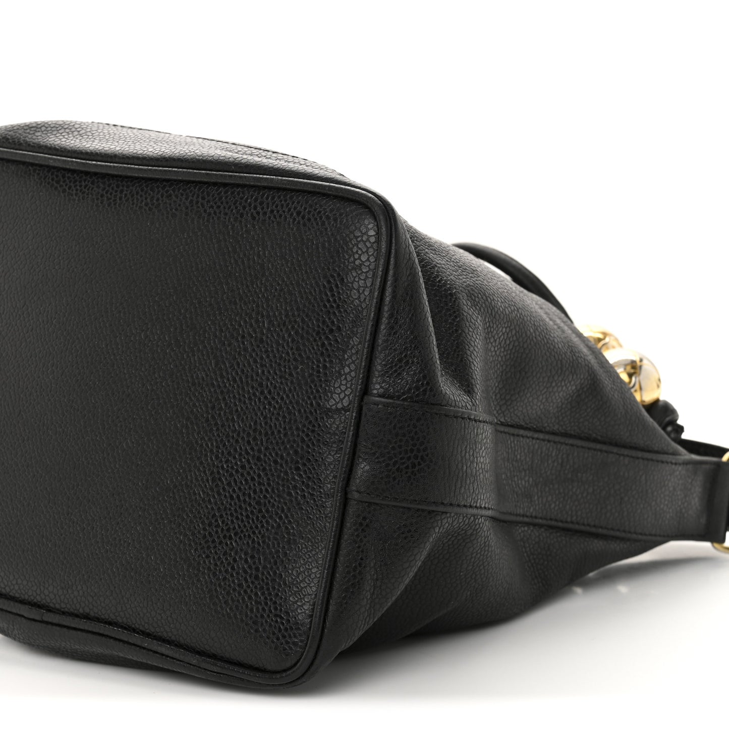 Caviar CC Chain Mini Drawstring Bag Black