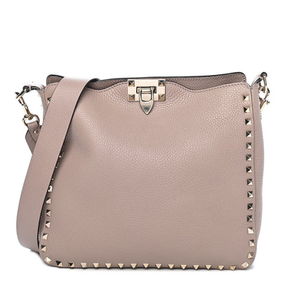 Valentino Garavani Pebbled Calfskin Small Rockstud Flip-Lock Messenger Bag Poudre 2 of 10