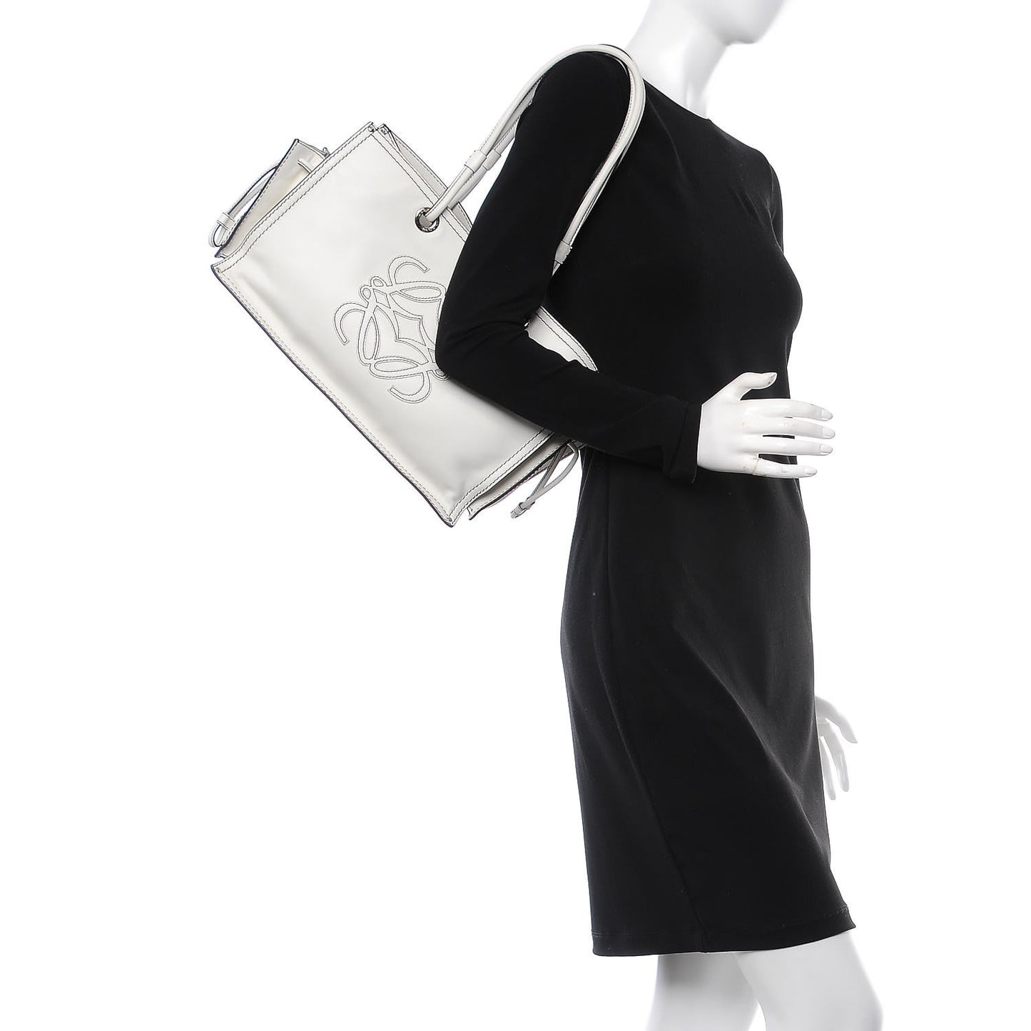 LOEWE Calfskin Medium Shopping Tote White