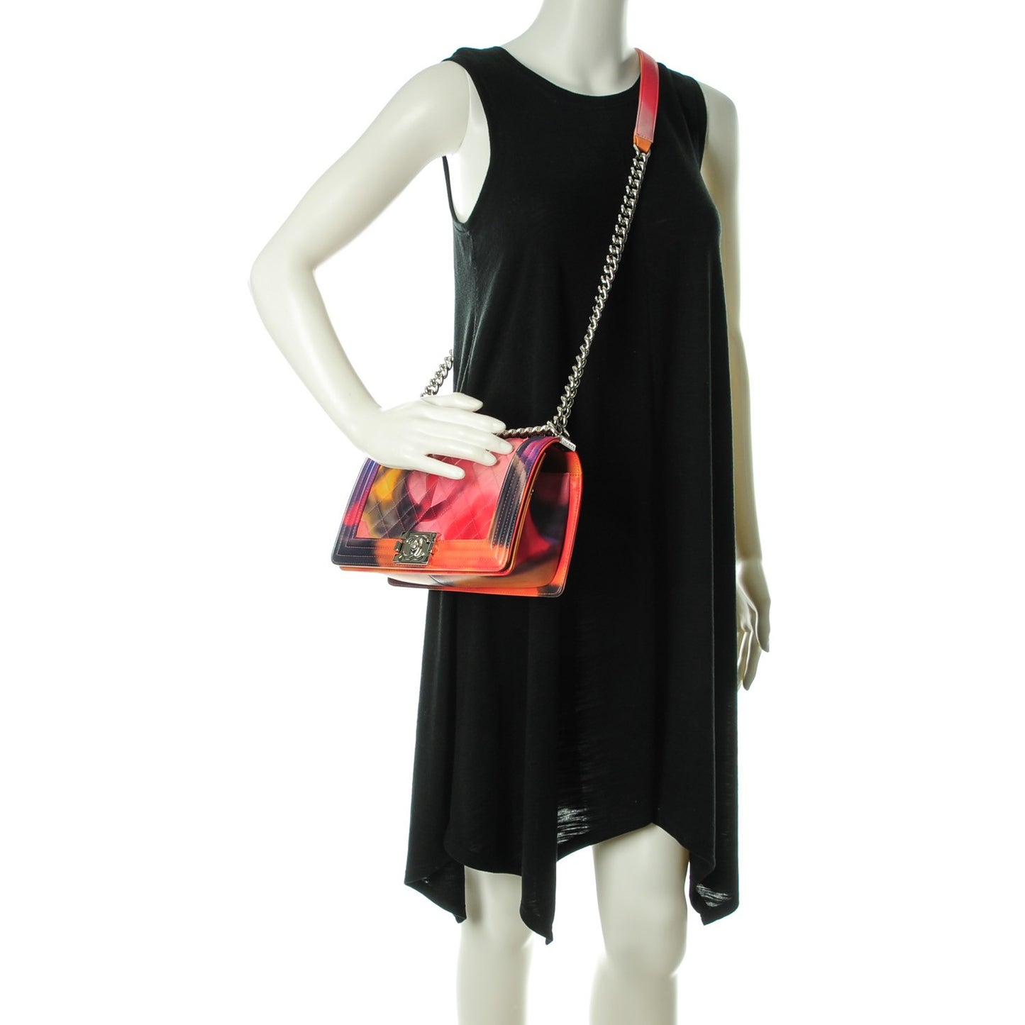 Printed Lambskin Quilted Medium Flower Power Boy Flap