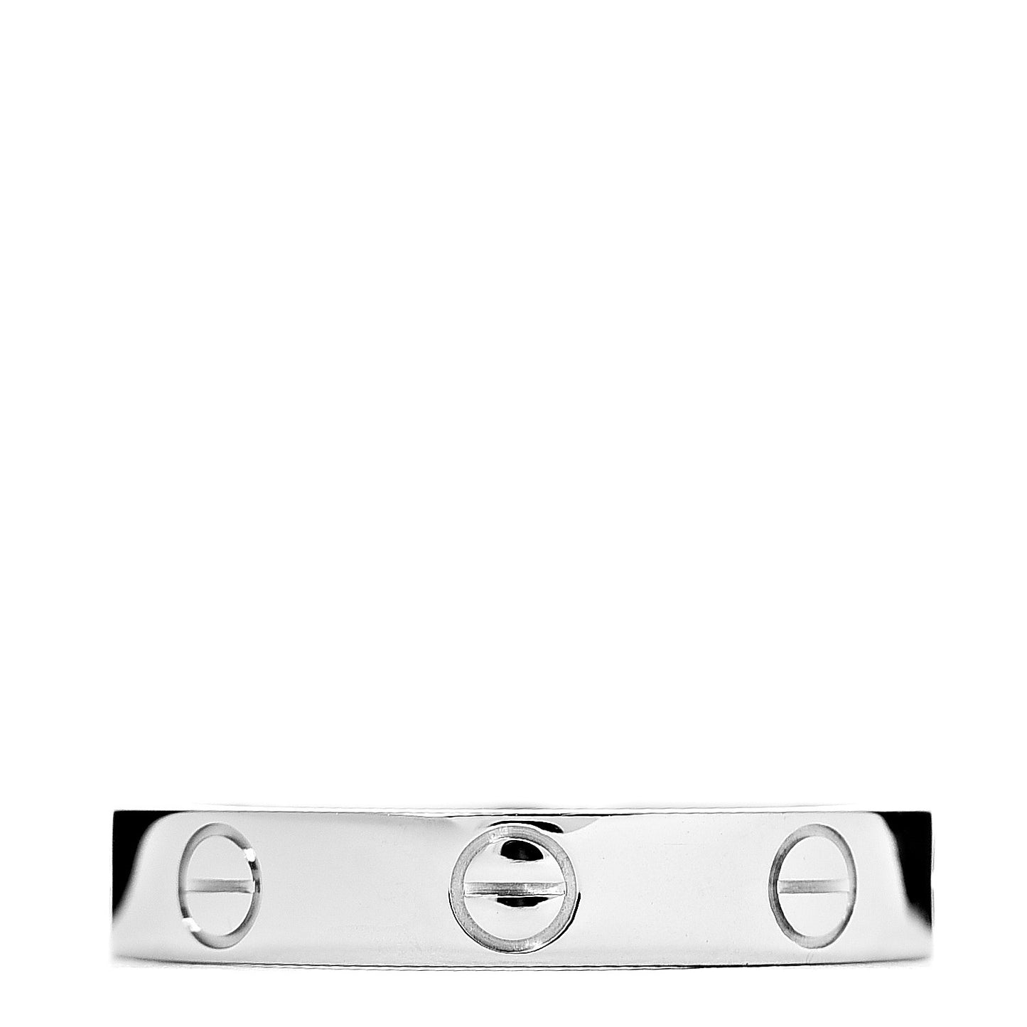 18K White Gold 3.5mm LOVE Wedding Band Ring 53 6.25