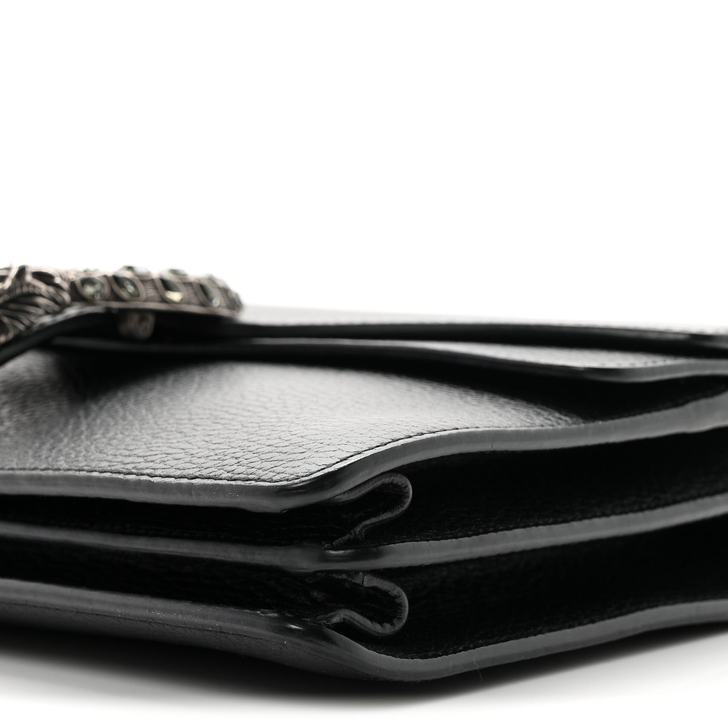 Pebbled Calfskin Small Dionysus Shoulder Bag Black