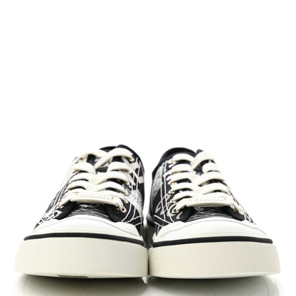 Chanel Printed Fabric Low Top Logo Sneakers 40.5 White Black 2 of 10