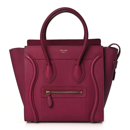 Celine Drummed Calfskin Micro Luggage Plum 1 of 10