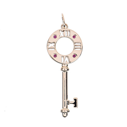 Tiffany 18K Yellow Gold Ruby Atlas Pierced Key Pendant 1 of 4