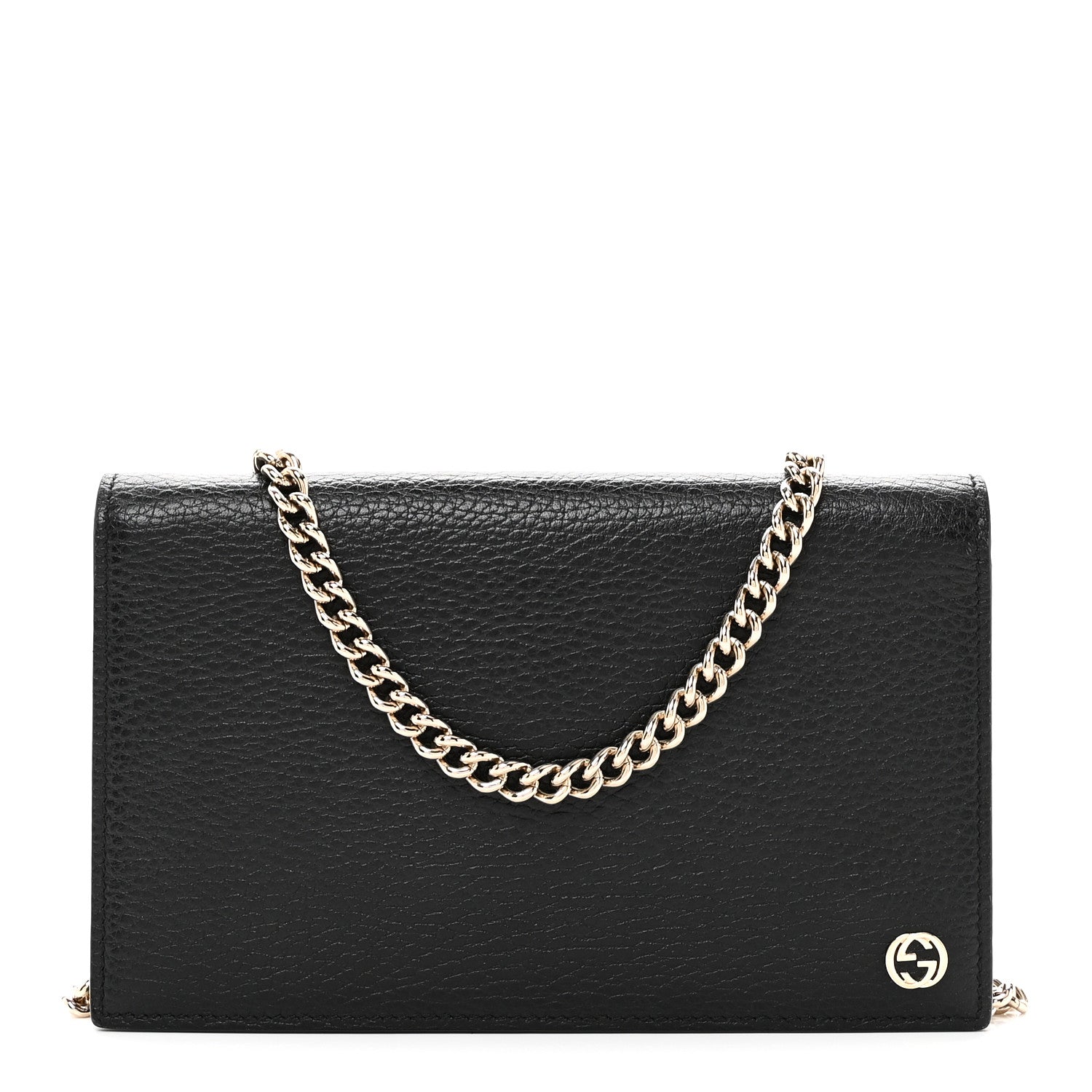 Gucci Dollar Calfskin Medium Betty Chain Wallet Black 1 of 10
