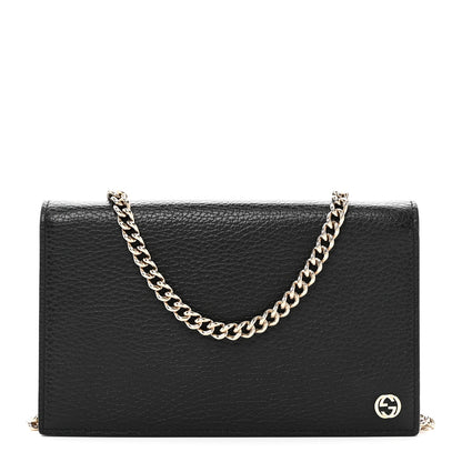 Gucci Dollar Calfskin Medium Betty Chain Wallet Black 1 of 10