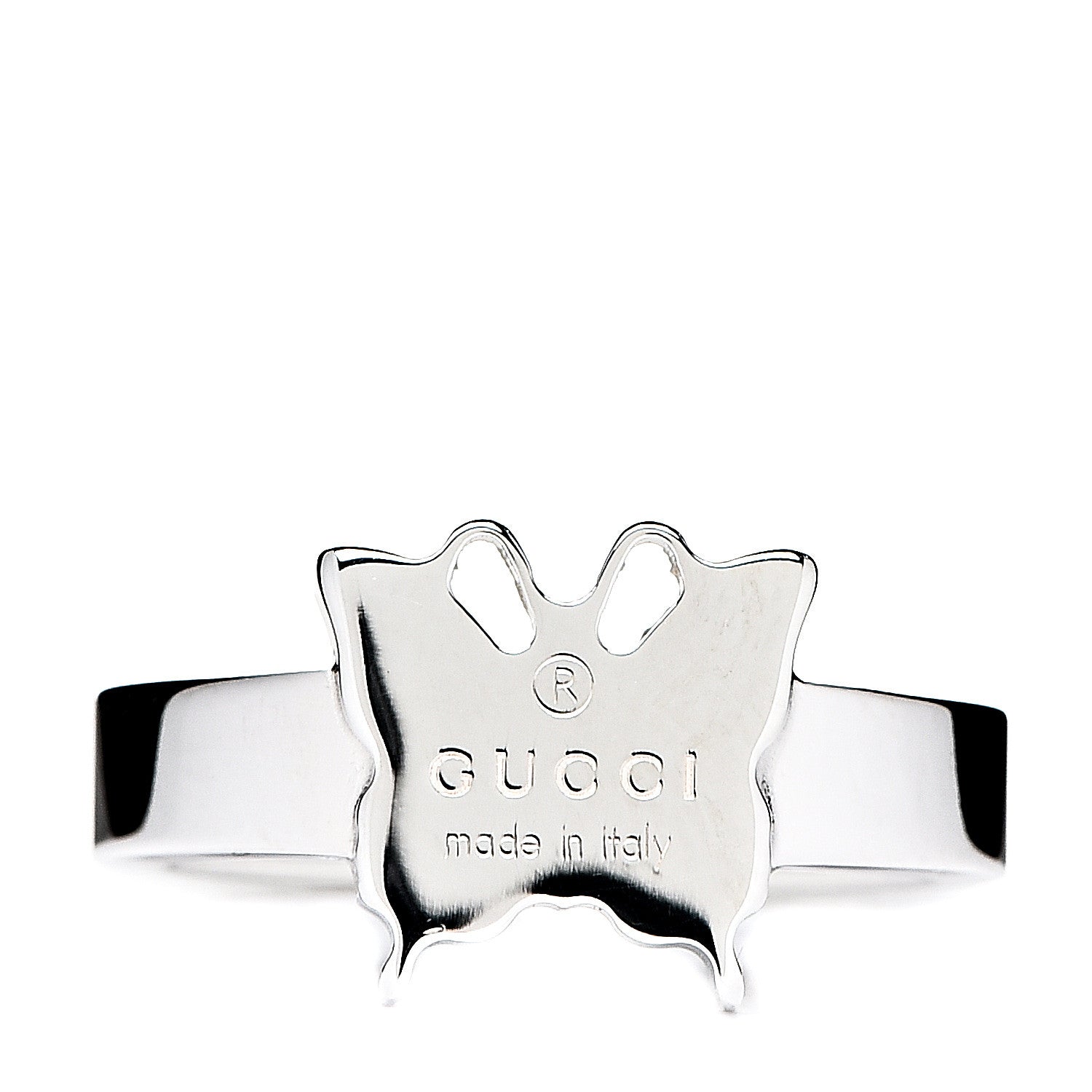 Gucci Sterling Silver Butterfly Band Ring 54 6.75 1 of 5