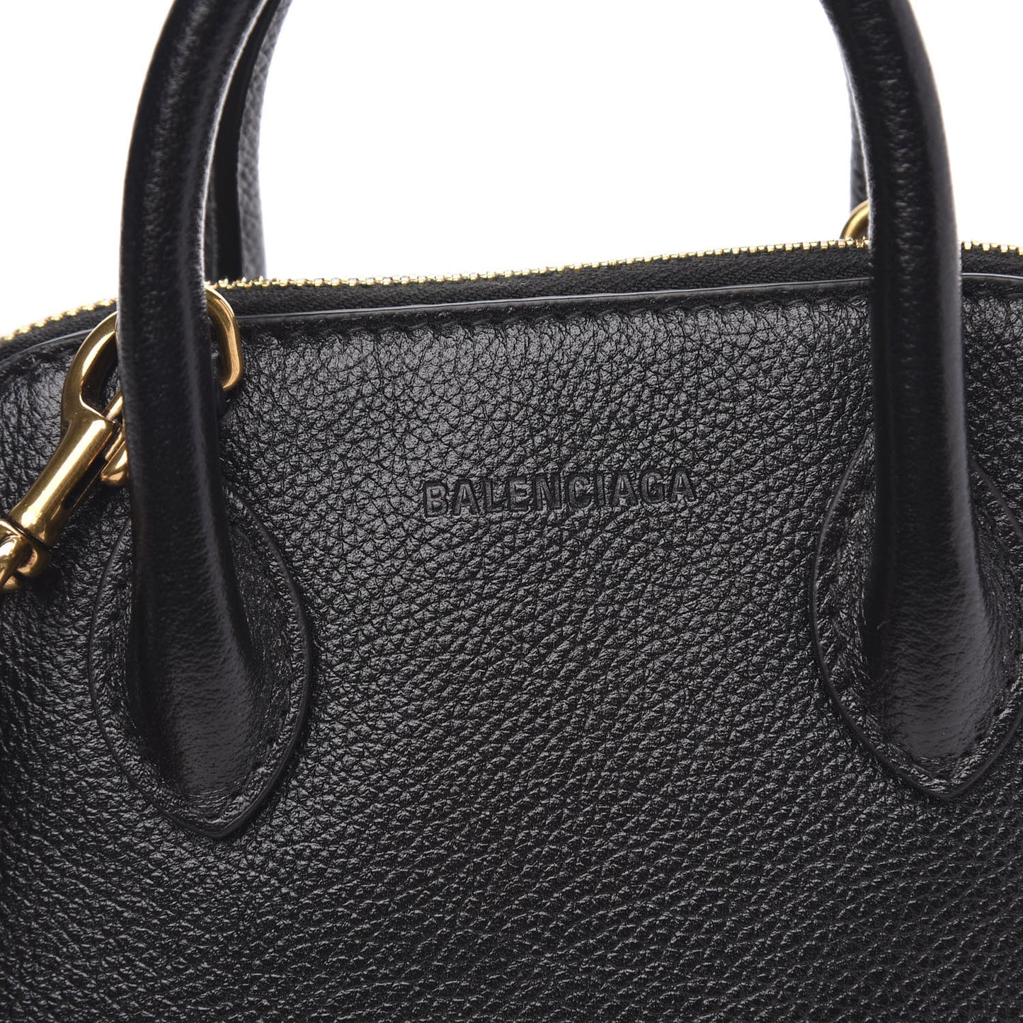 Grained Calfskin XXS Ville Top Handle Bag Black