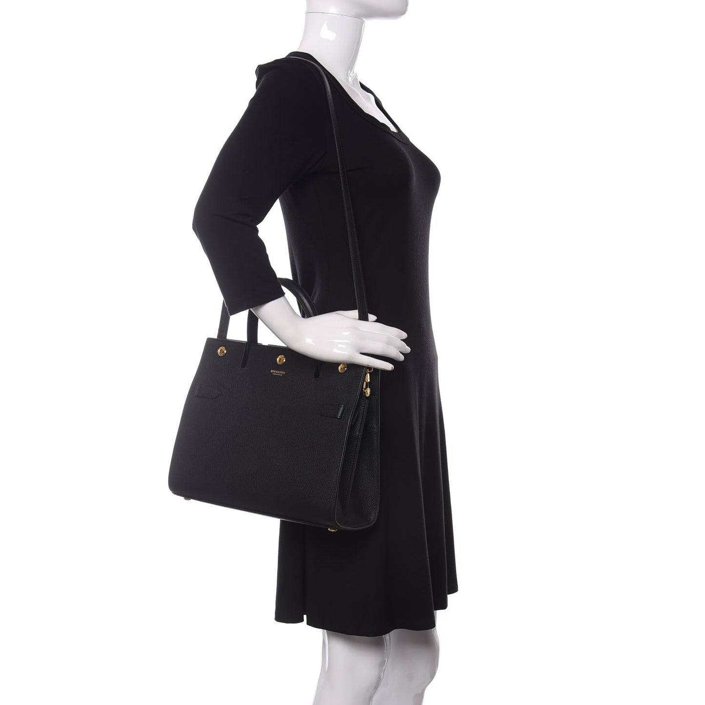 Grainy Calfskin Small Title Bag Black