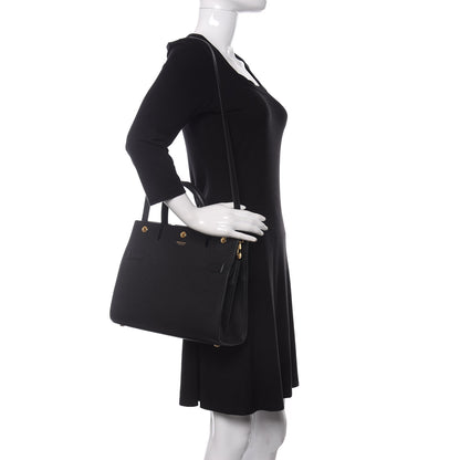 Burberry Grainy Calfskin Small Title Bag Black 2 of 10