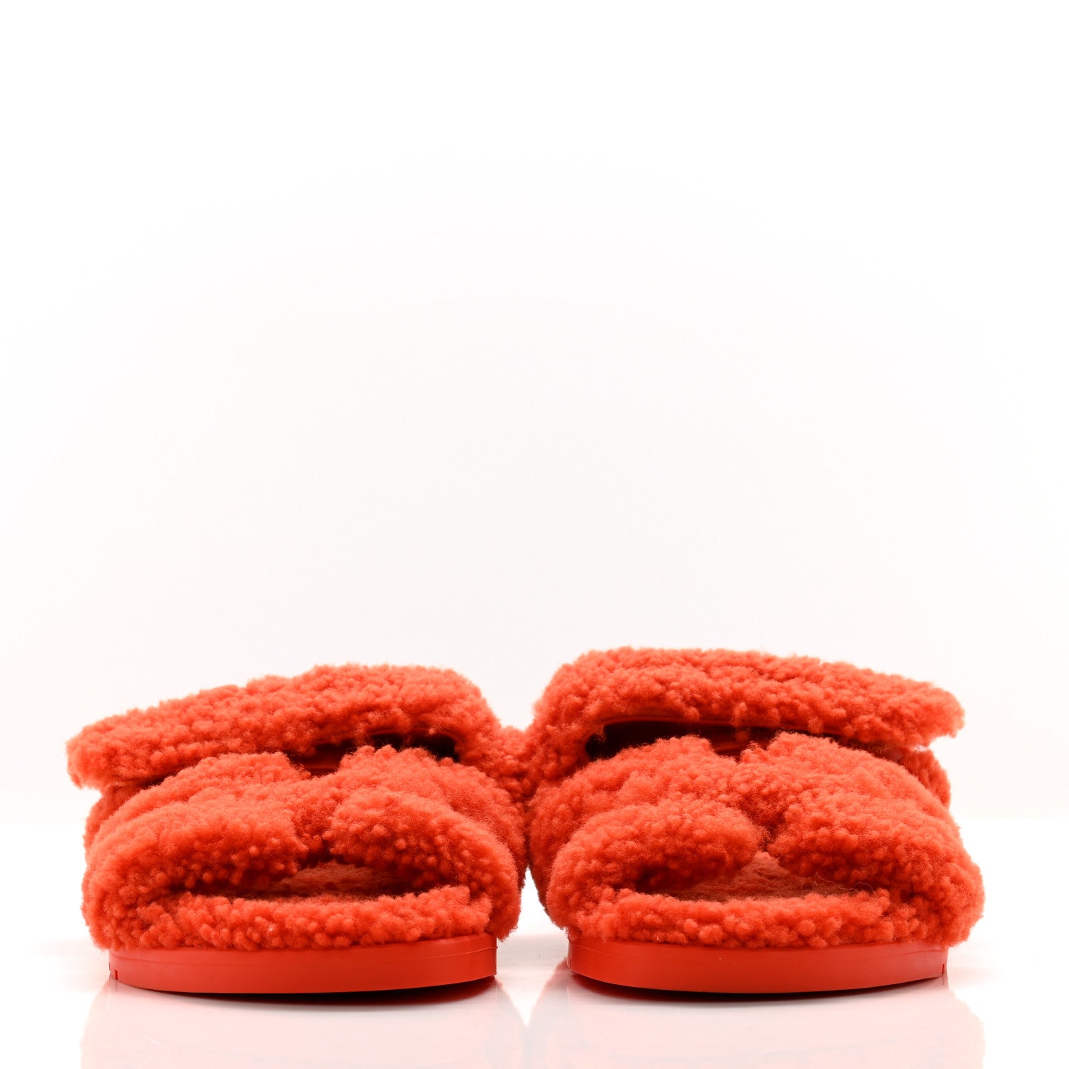 Hermes Woolskin Womens Chypre Sandals 36 Orange 2 of 8
