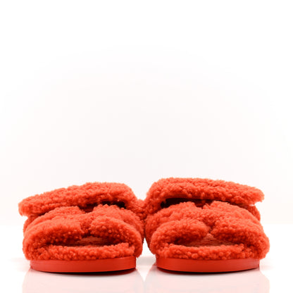 Hermes Woolskin Womens Chypre Sandals 36 Orange 2 of 8