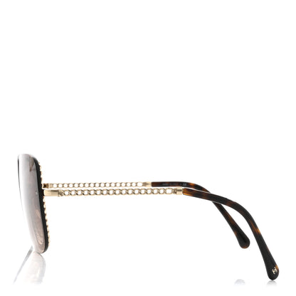 Chanel Metal Removable Chain Square Sunglasses 4244 Light Brown 3 of 10