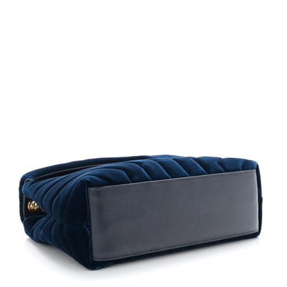 Saint Laurent Velvet Y Quilted Monogram Small Loulou Chain Satchel Medium Blue 4 of 10