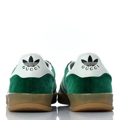 Gucci X ADIDAS Softy Velvet Suede Madeira Demetra Mens Gazelle Sneakers 10 Green Gemstone Velvet Green Off White 4 of 7