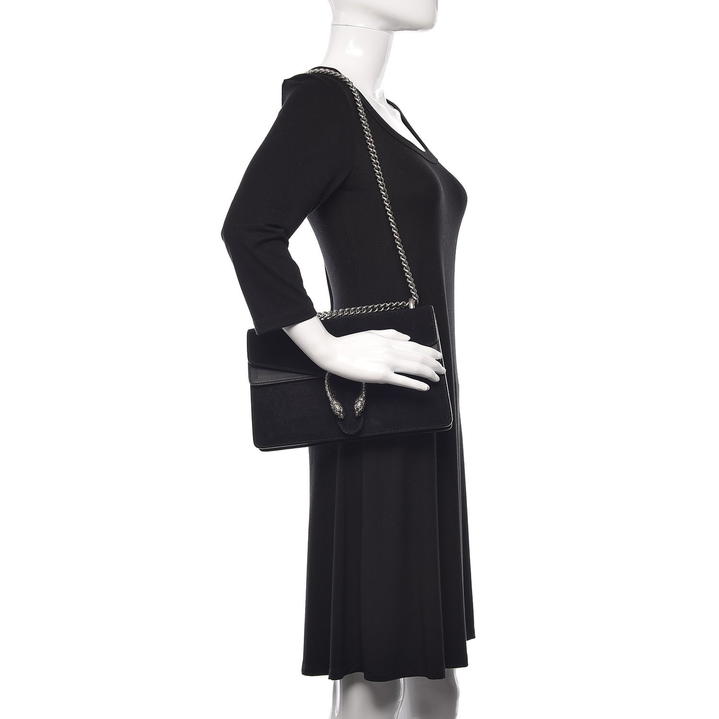 Suede Small Dionysus Shoulder Bag Black