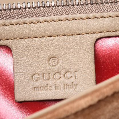 Gucci Velvet Matelasse Medium GG Marmont Shoulder Bag Taupe 7 of 8