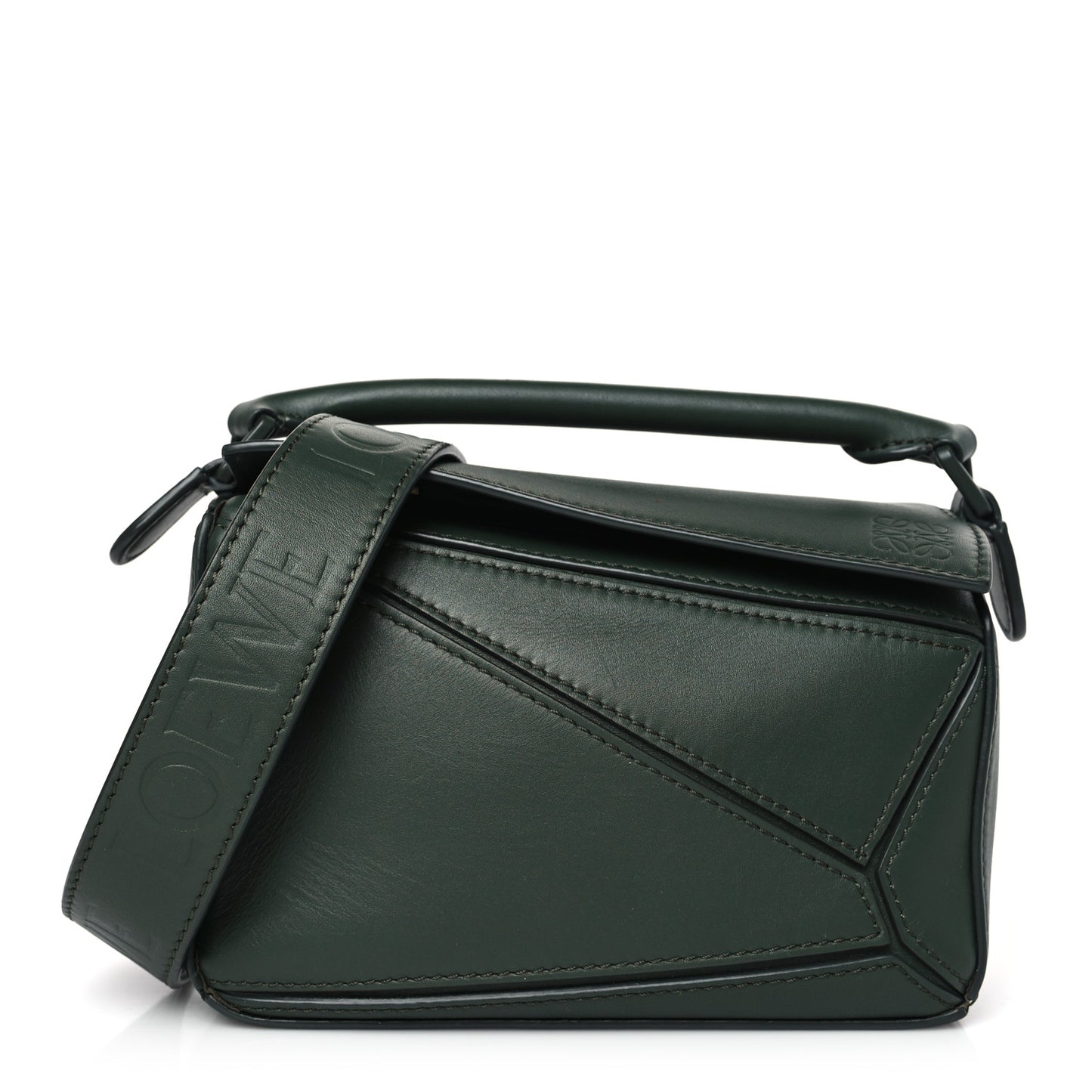 Satin Calfskin Mini Puzzle Bag Vintage Khaki