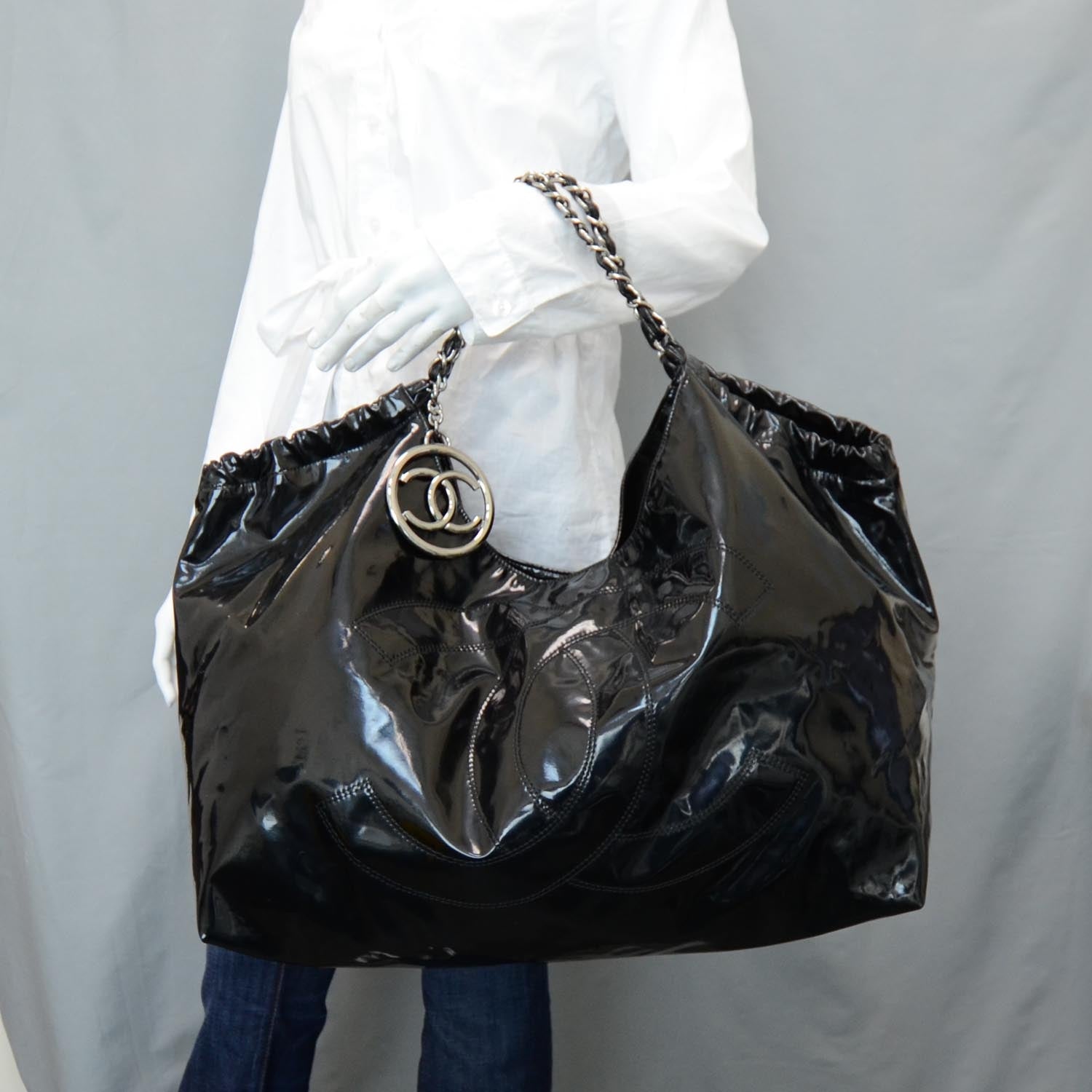 Chanel Vinyl XL Coco Cabas Black 2 of 12