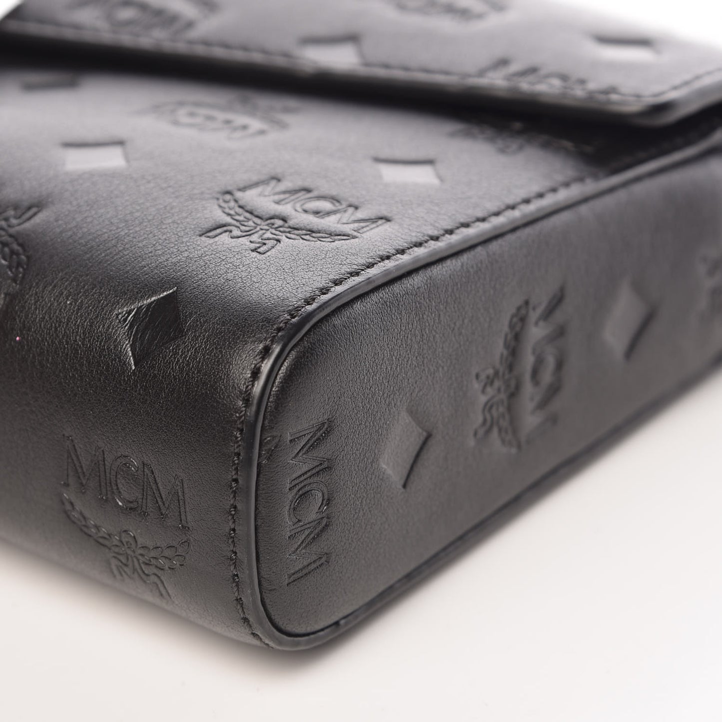 Calfskin Ottomar Monogram Medium Millie Crossbody Bag Black