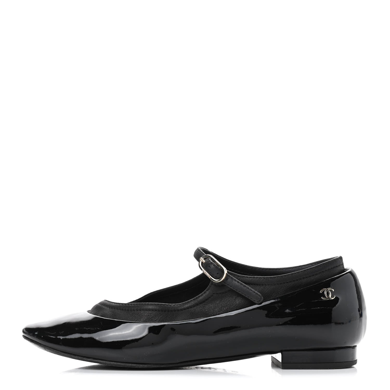 Chanel Patent Calfskin Mary Jane Ballerina Flats 36 Black 1 of 9