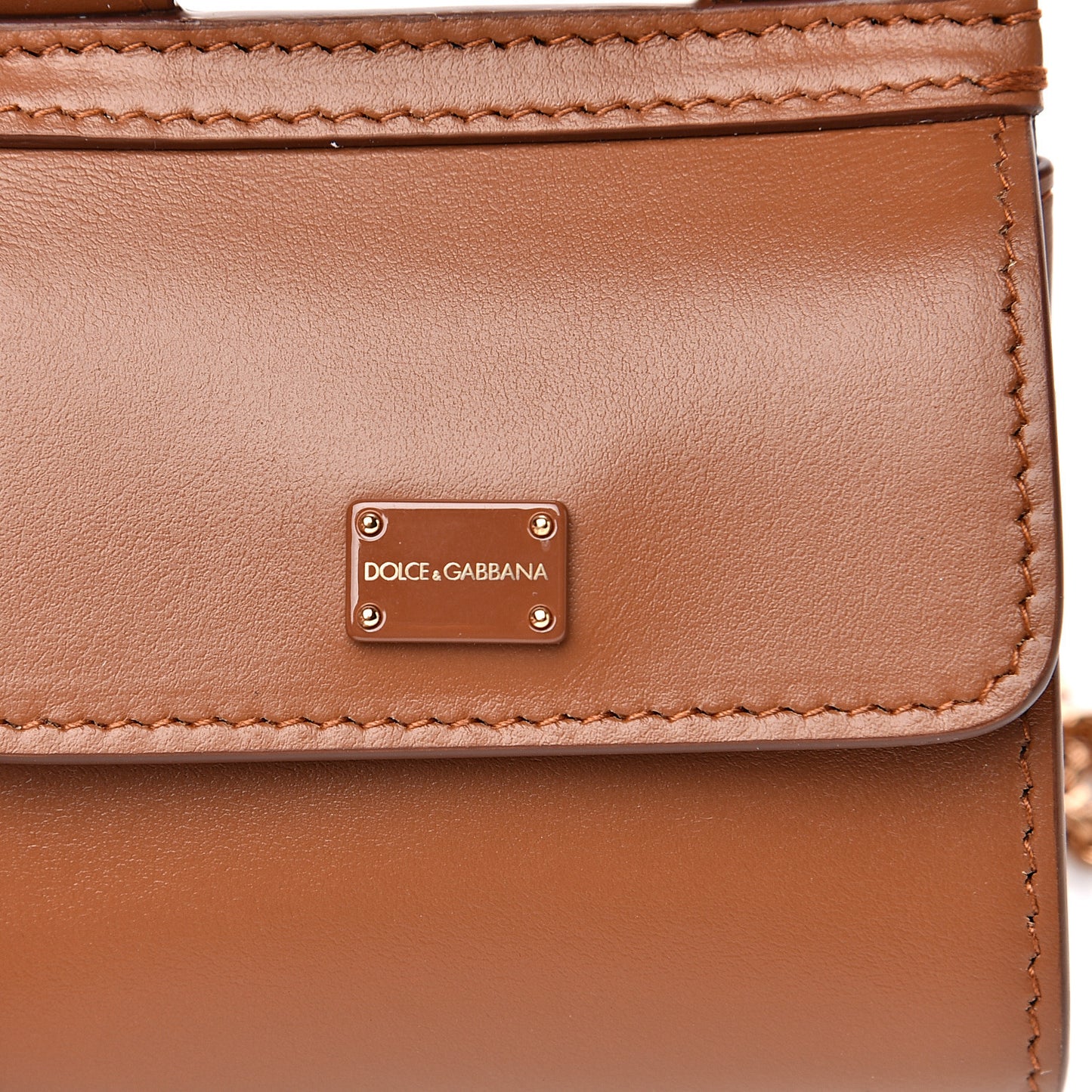 Calfskin Micro 58 Miss Sicily Satchel Brown