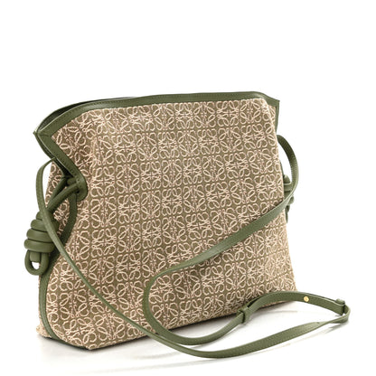 Loewe Canvas Calfskin Flamenco Knot Bag Green 3 of 10