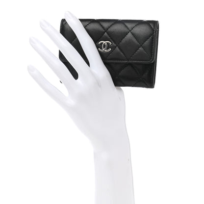 Chanel Lambskin Quilted Flap Card Holder Black 2 of 13