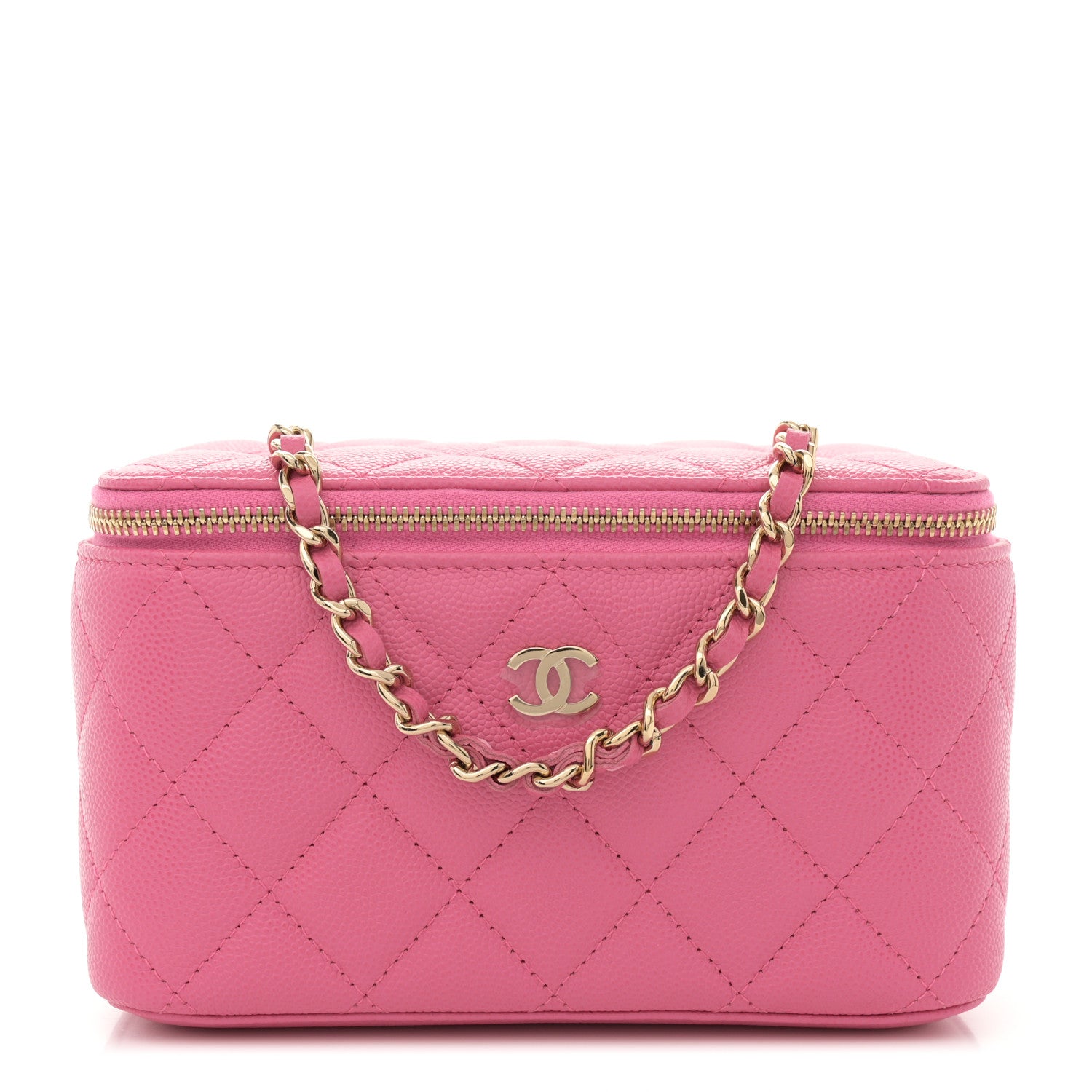 Chanel Caviar Quilted Small Vanity Case With Chain Pink 1 of 11