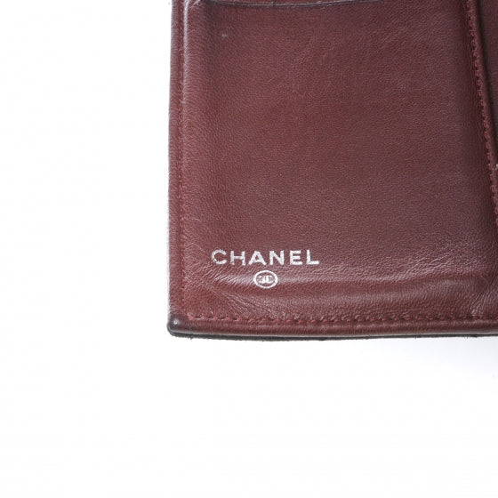 Lambskin Quilted Large Flap Wallet Black