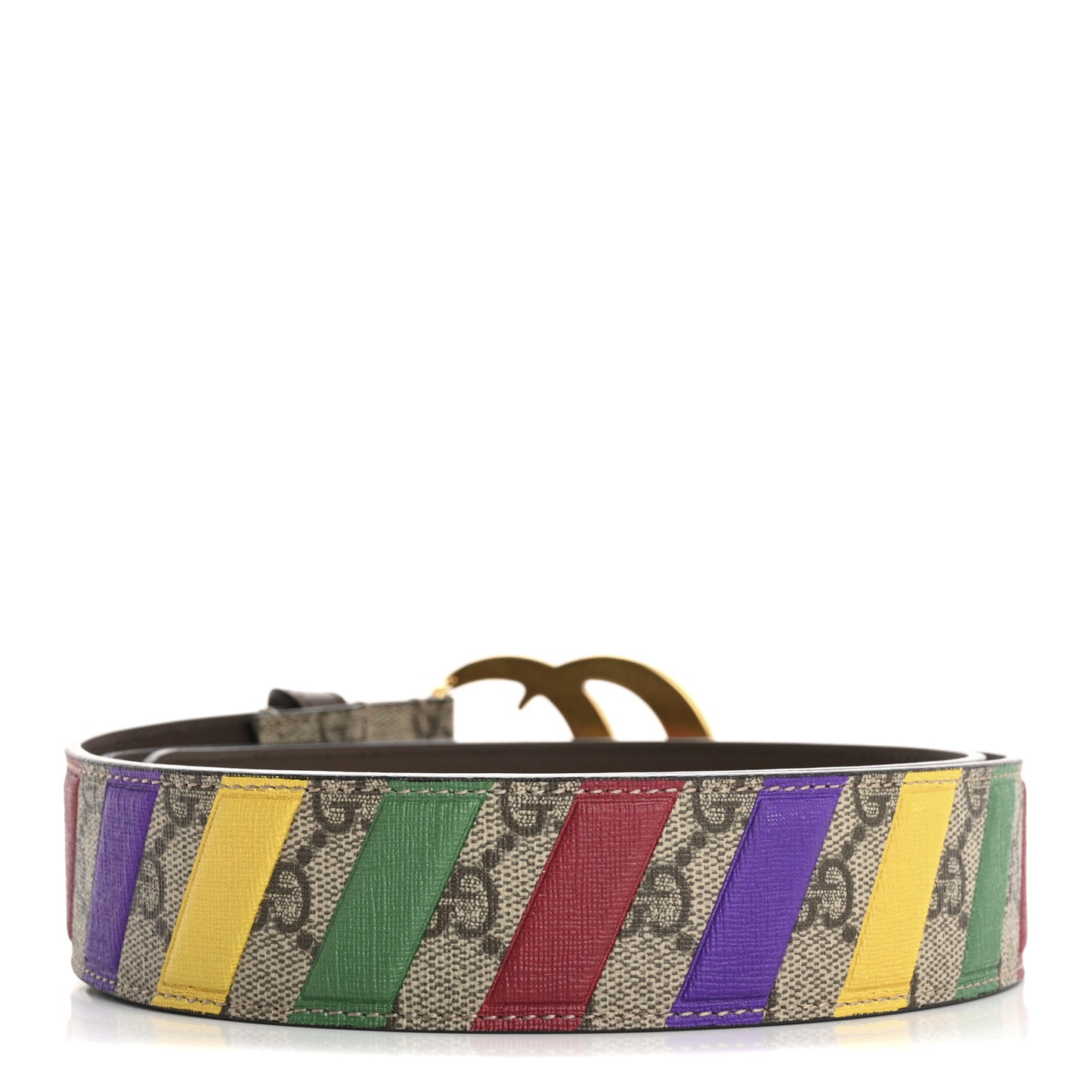 GG Supreme Monogram Stripe Double G 40mm Belt 105 42 Multicolor