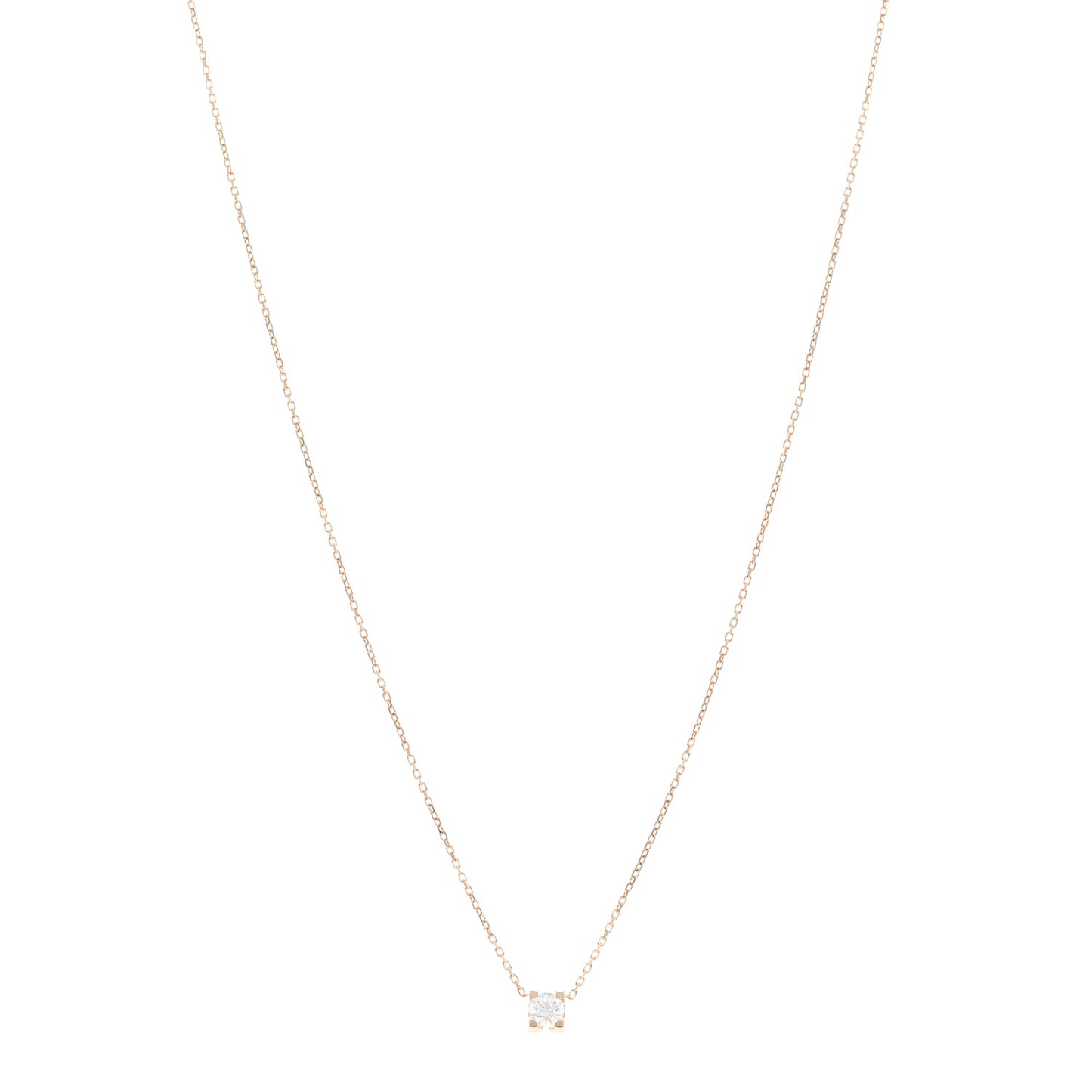 18K Pink Gold Diamond .30ct C de Cartier  Pendant Necklace