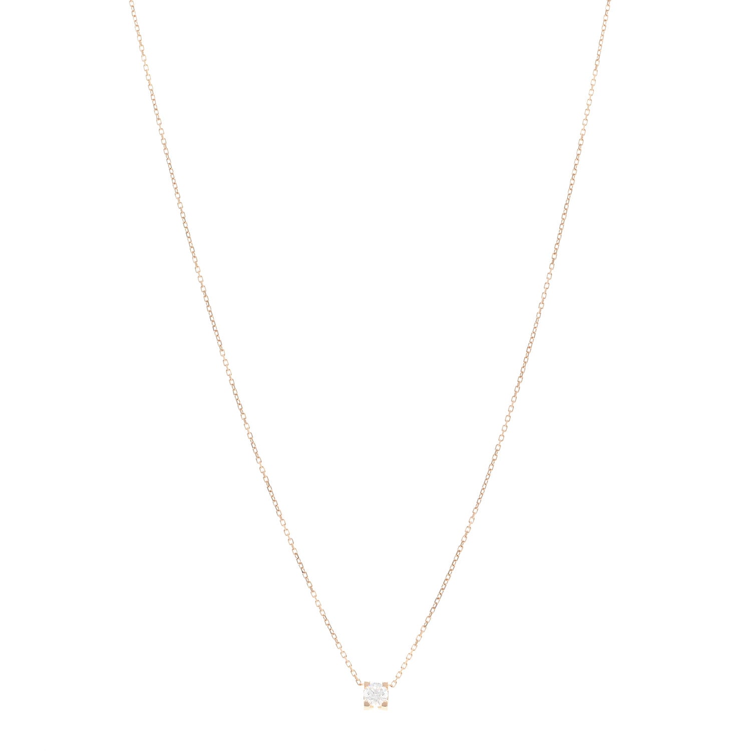 Cartier 18K Pink Gold Diamond .30ct C de Cartier  Pendant Necklace 1 of 5